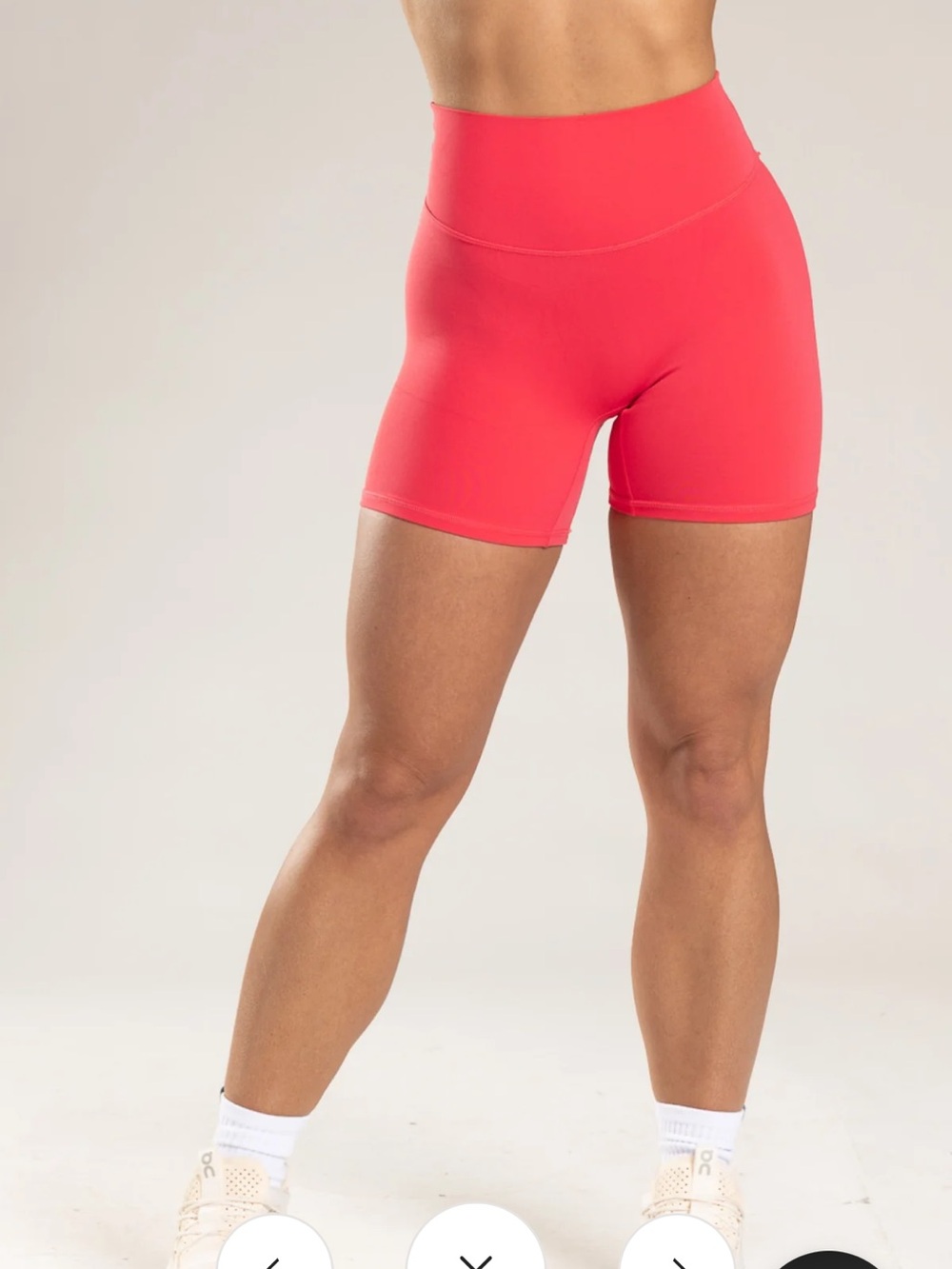 P'tula High-Waist Coral Pink Athletic Bike Shorts